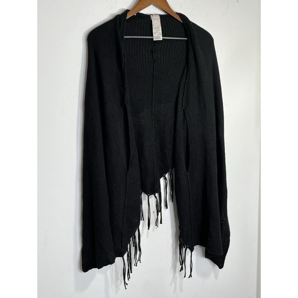 Chicos Fringe Wrap Shrug Cardigan sweater Shirt Womens 2 US L (13)